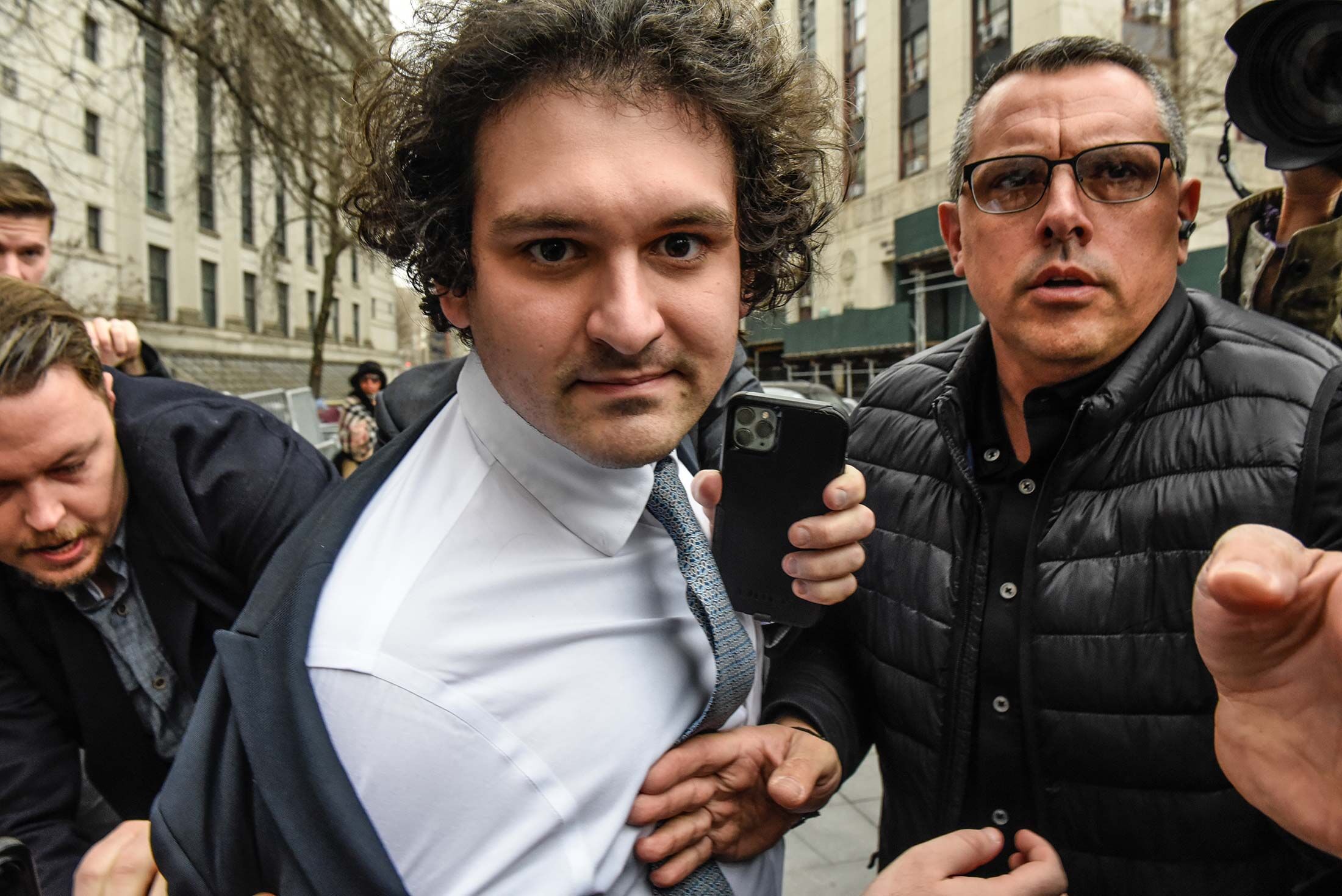 FTX co-founder Bankman-Fried outside federal court in New York in February 2023 Photographer: Stephanie Keith/Bloomberg