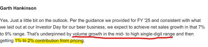 Comment from Constellation Brands