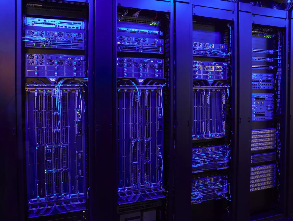 IP routers in racks