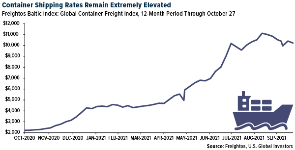 Containers Shipping Rates Remain Elevated