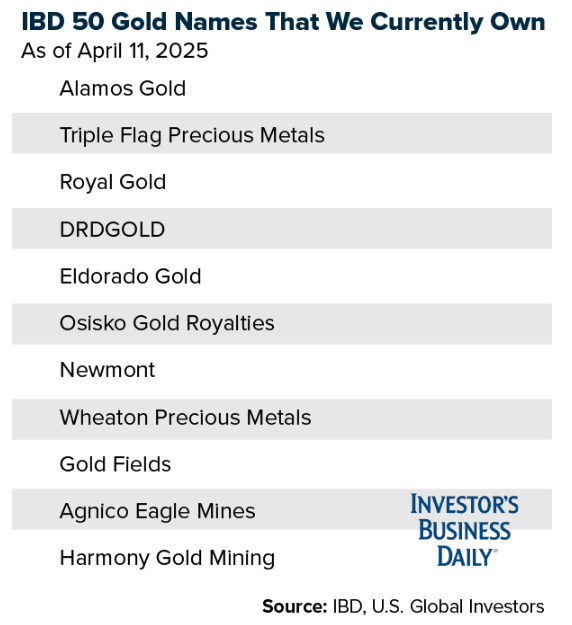 IBD 50 gold names