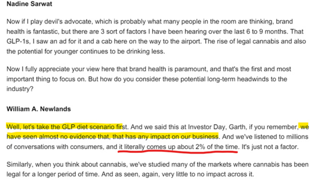 Further comments from Constellation Brands